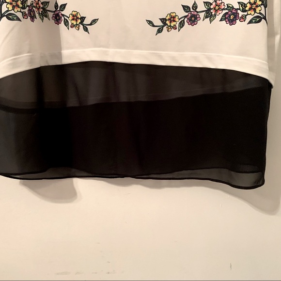 “Diamond” Blouse with black cut mesh bottom - Picture 7 of 13